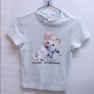 Tilly's Full Tilt Girls Light Blue 100% Cotton T-Shirt Top Size S / #26109